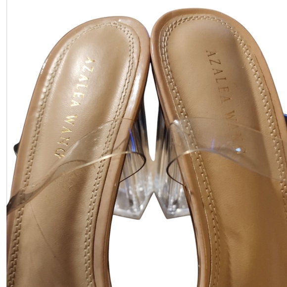 Y2K Azalea Wang Felicity Clear Baddie Strappy heel Open Toe Clear Block Heel 9 - Picture 5 of 10